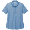 Port Authority Women's Aegean Blue Heather Fine Pique Blend Polo