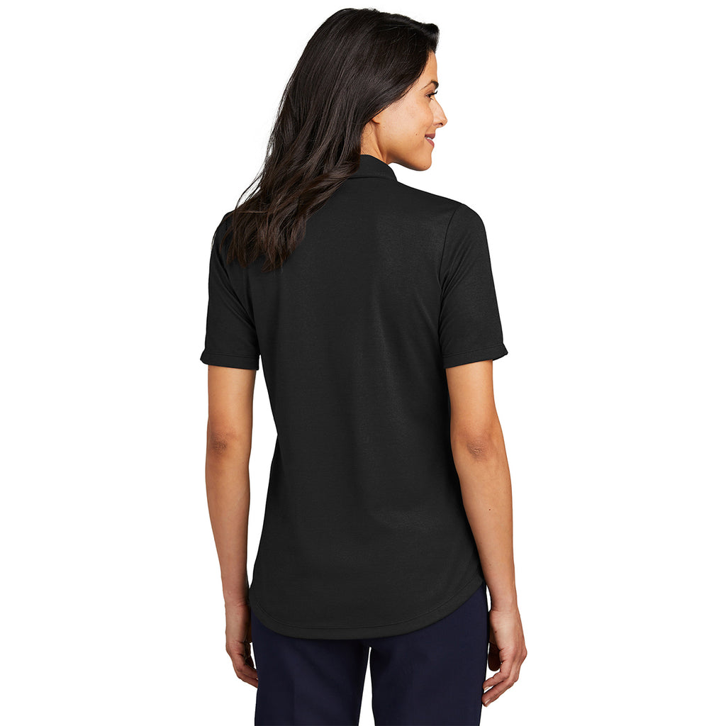 Port Authority Women's Black Heather Fine Pique Blend Polo