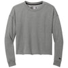 New Era Women's Shadow Grey Heather Tri-Blend Fleece Crop Crew