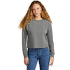 New Era Women's Shadow Grey Heather Tri-Blend Fleece Crop Crew