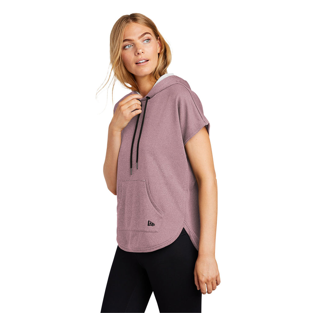 New Era Women's Dusty Mauve Heather Performance Terry Short Sleeve Hoodie