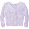 Port & Company Women's Amethyst Beach Wash Cloud Tie-Dye V-Neck Sweatshirt