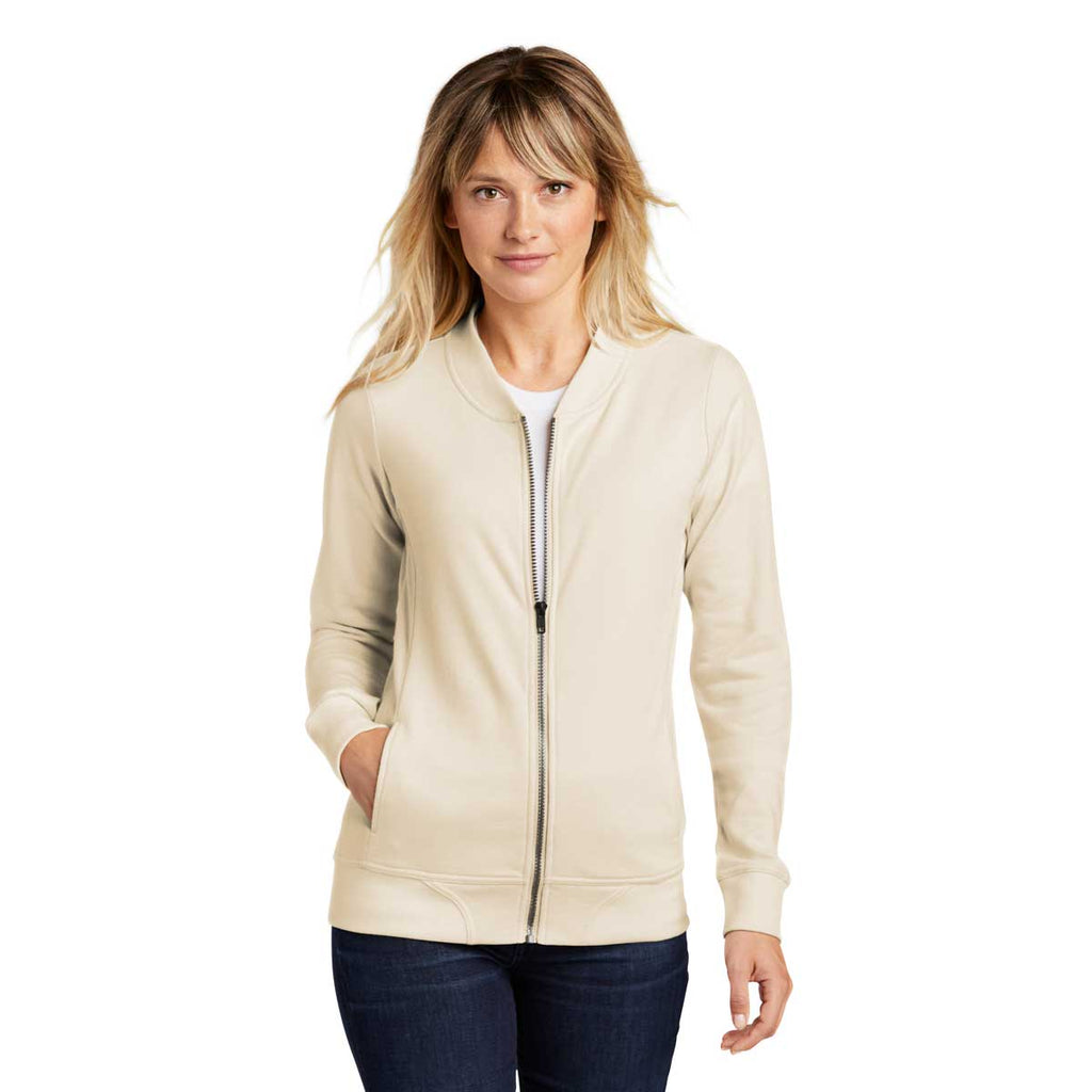 Sport-Tek Women's Ecru Lightweight French Terry Bomber