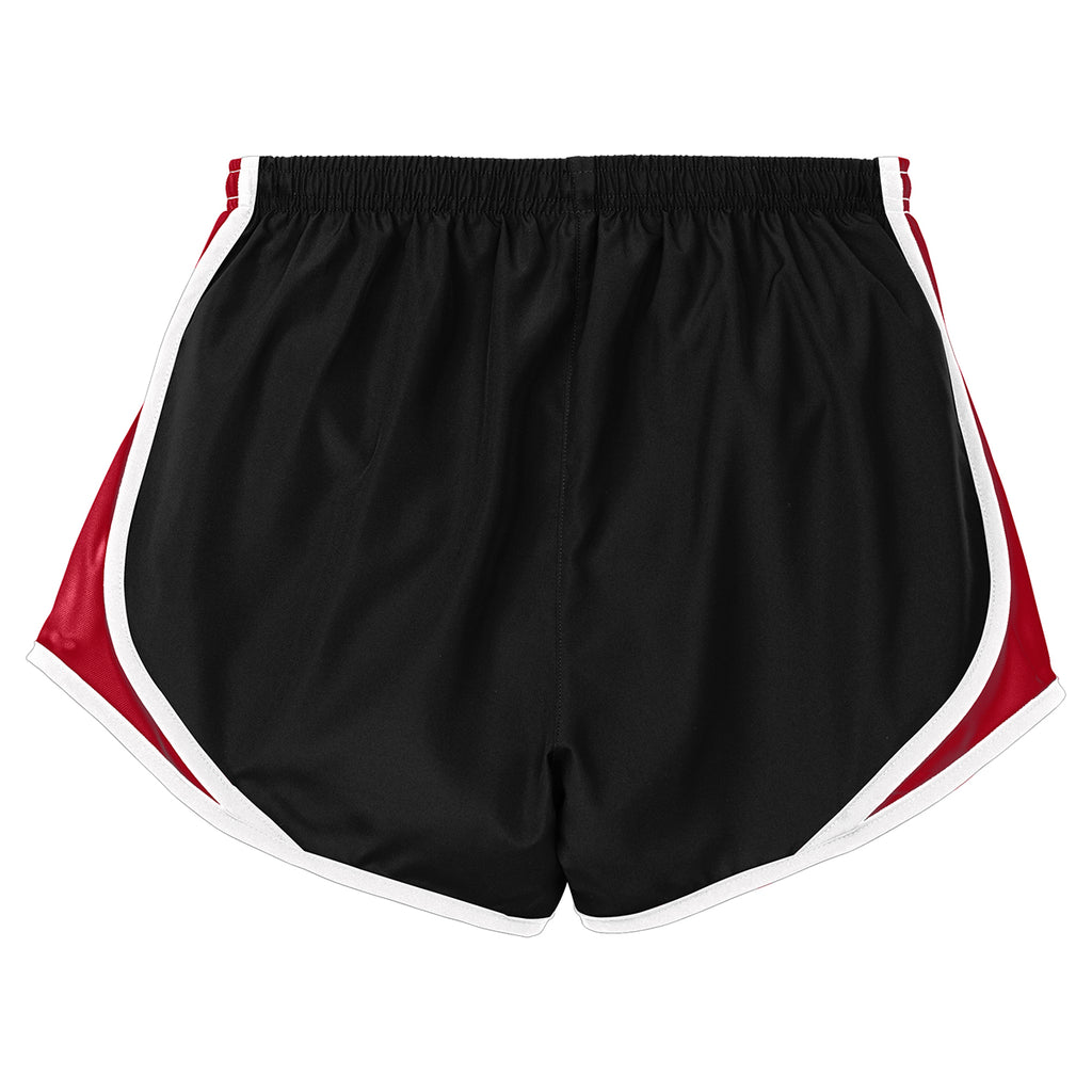 Sport-Tek Women's Black/True Red/White Cadence Short