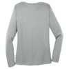 Sport-Tek Women's Silver Long Sleeve PosiCharge Competitor V-Neck Tee