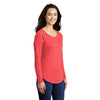 Sport-Tek Women's True Red Heather PosiCharge Long Sleeve Tri-Blend Wicking Scoop Neck Raglan Tee