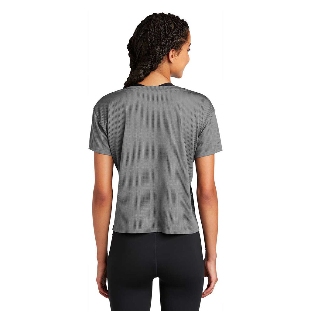 Sport-Tek Women's Dark Grey PosiCharge Tri-Blend Wicking Draft Crop Tee