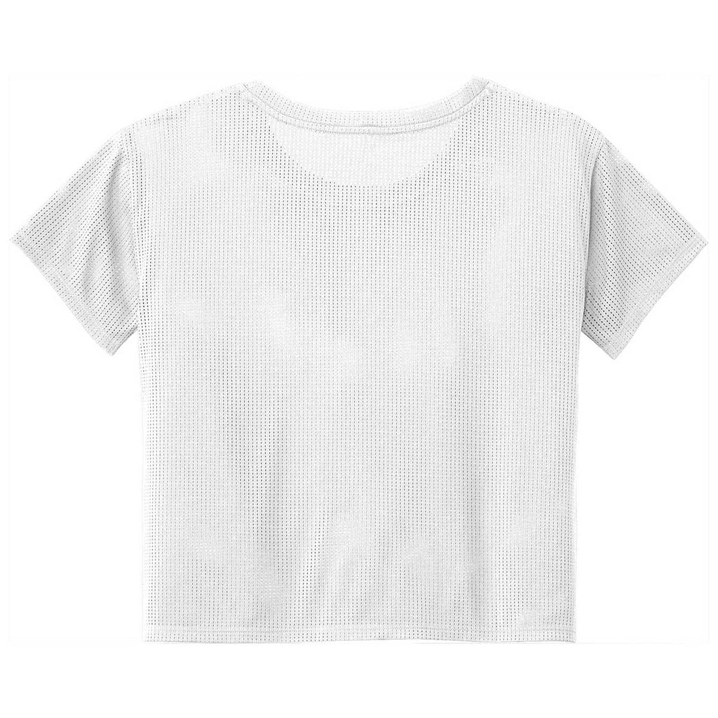 Sport-Tek Women's White PosiCharge Tri-Blend Wicking Draft Crop Tee