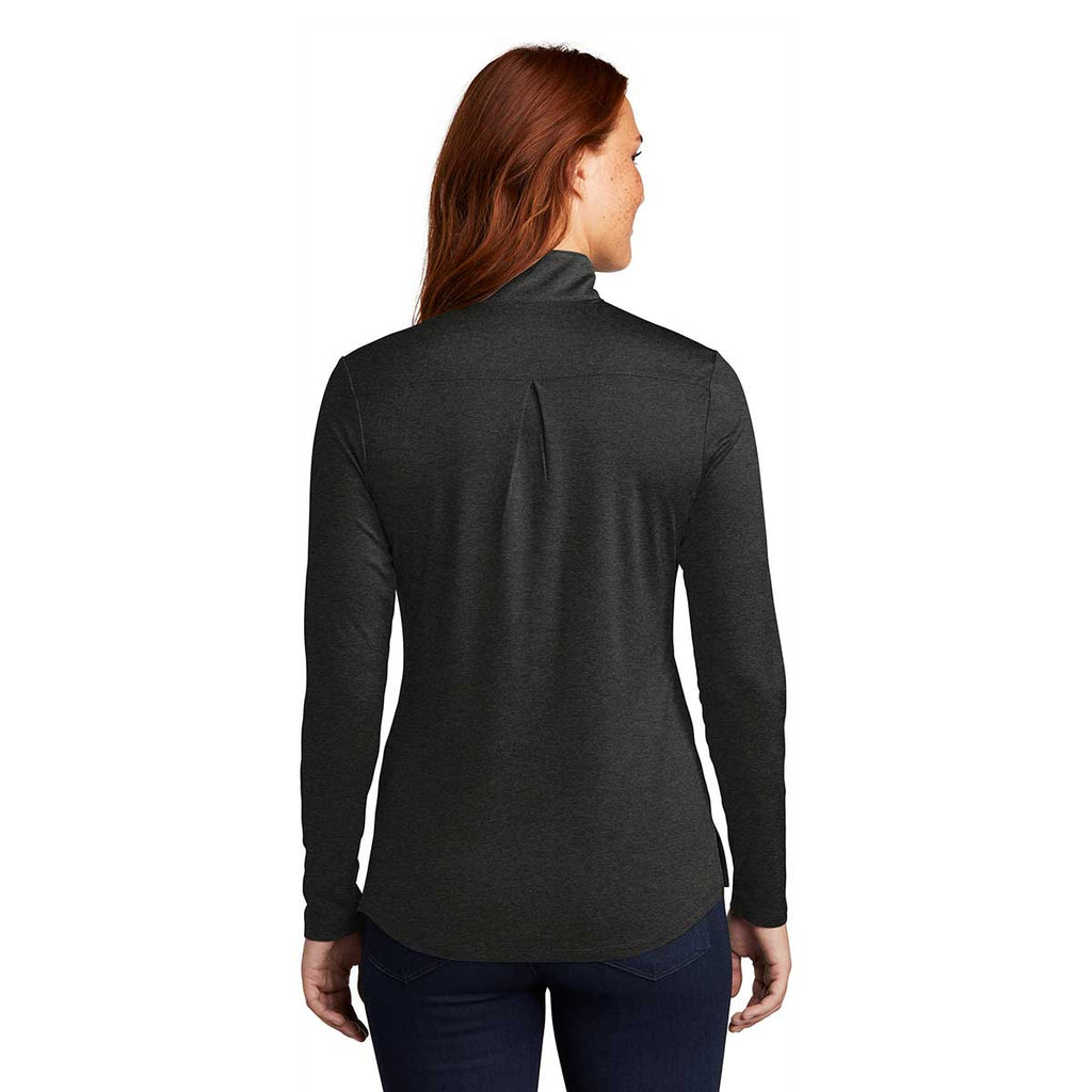 Sport-Tek Women's Black Heather Endeavor 1/4 Zip Pullover