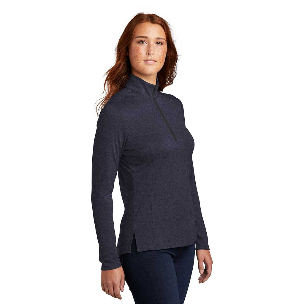 Sport-Tek Women's Deep Navy Heather Endeavor 1/4 Zip Pullover