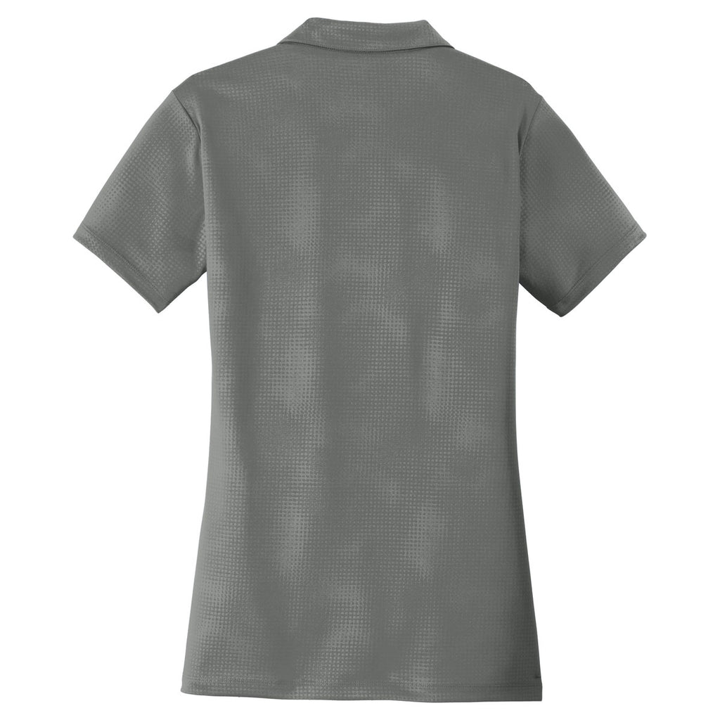 Sport-Tek Women's Dark Smoke Grey Embossed PosiCharge Tough Polo