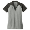 Sport-Tek Women's Grey Heather/Black PosiCharge RacerMesh Heather Block Polo