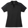 Sport-Tek Women's Black/True Royal Micropique Sport-Wick Piped Polo