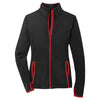 Sport-Tek Women's Black/True Red Sport-Wick Stretch Contrast Full-Zip Jacket