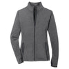 Sport-Tek Women's Charcoal Grey Heather/Charcoal Grey Sport-Wick Stretch Contrast Full-Zip Jacket