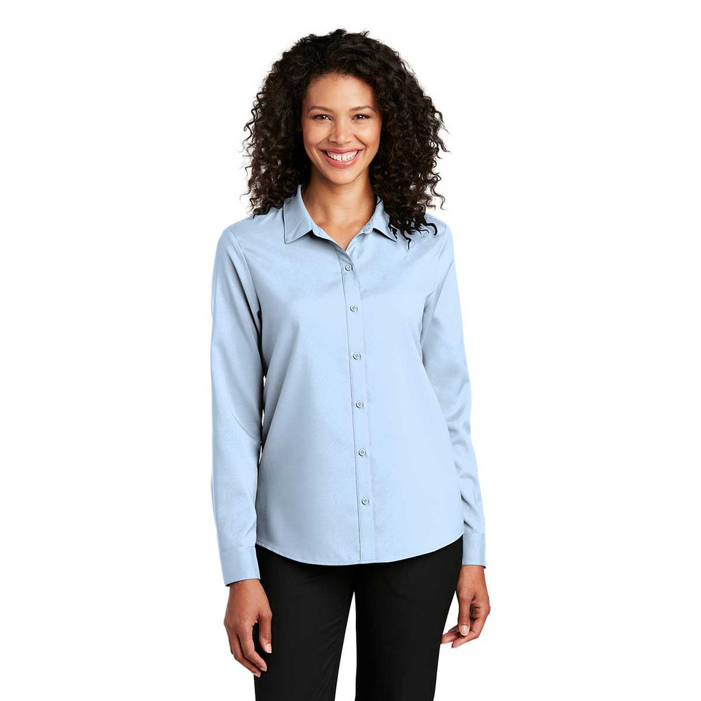 Port Authority Women's Cloud Blue Long Sleeve Performance Staff Shirt