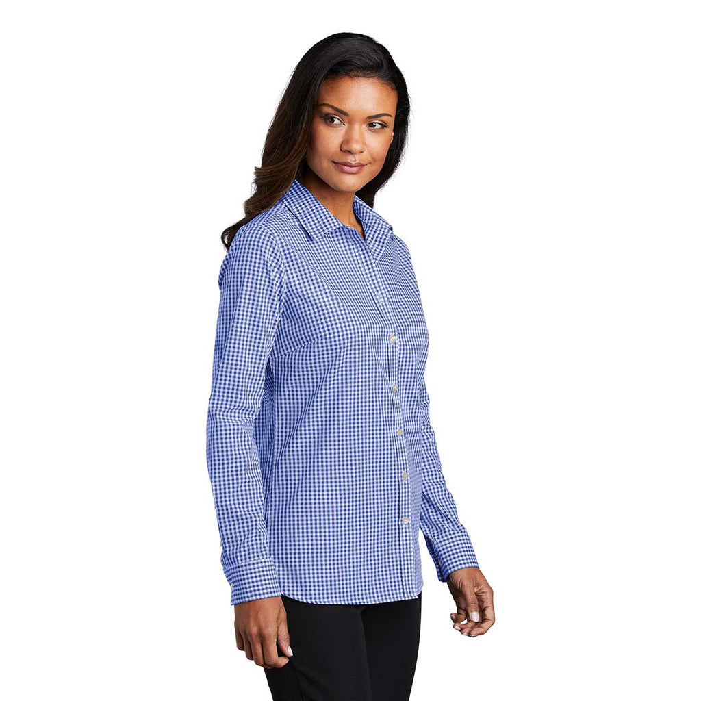 Port Authority Women's True Royal/White Broadcloth Gingham Easy Care Shirt