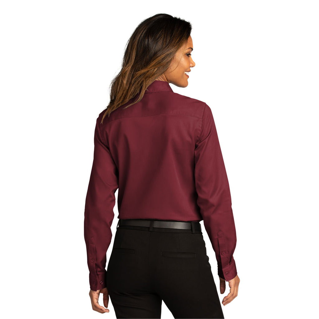 Port Authority Women's Burgundy Long Sleeve SuperPro React