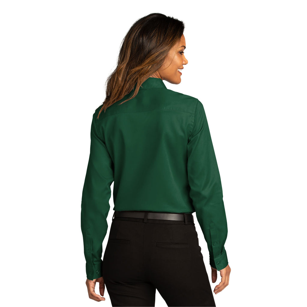 Port Authority Women's Dark Green Long Sleeve SuperPro React