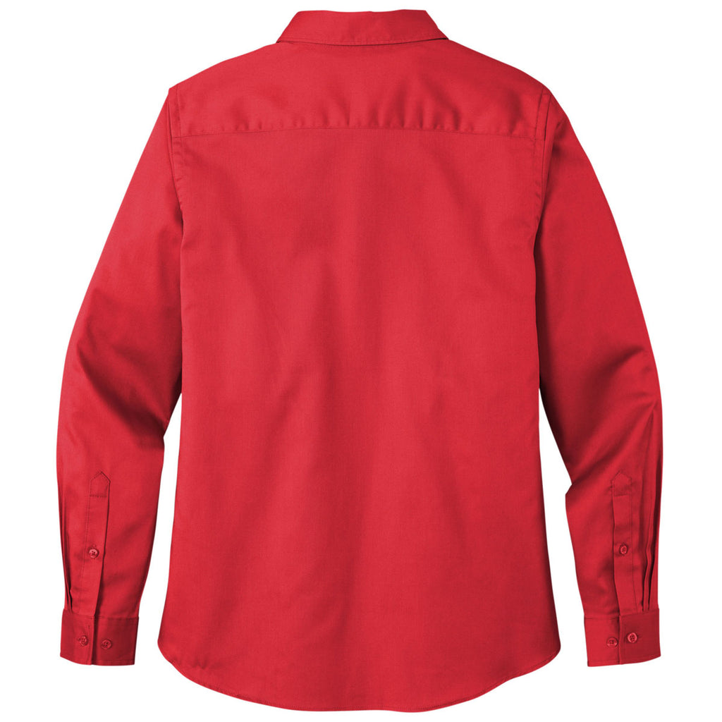 Port Authority Women's Rich Red Long Sleeve SuperPro React