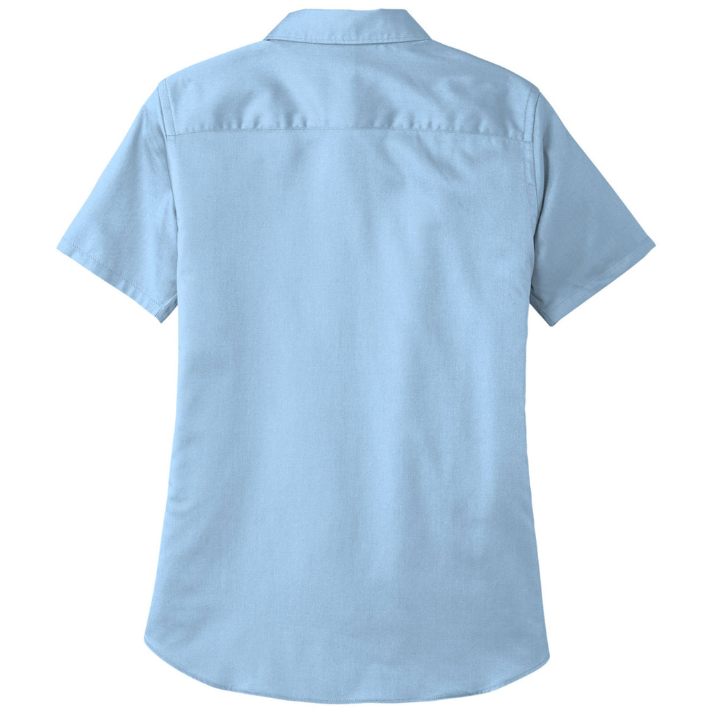 Port Authority Women's Cloud Blue Short Sleeve SuperPro React Twill Shirt