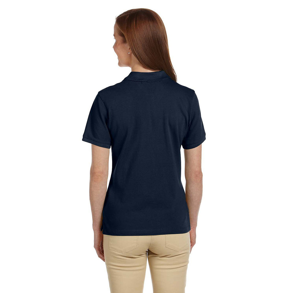 Harriton Women's Navy 6 oz. Ringspun Cotton Pique Short-Sleeve Polo