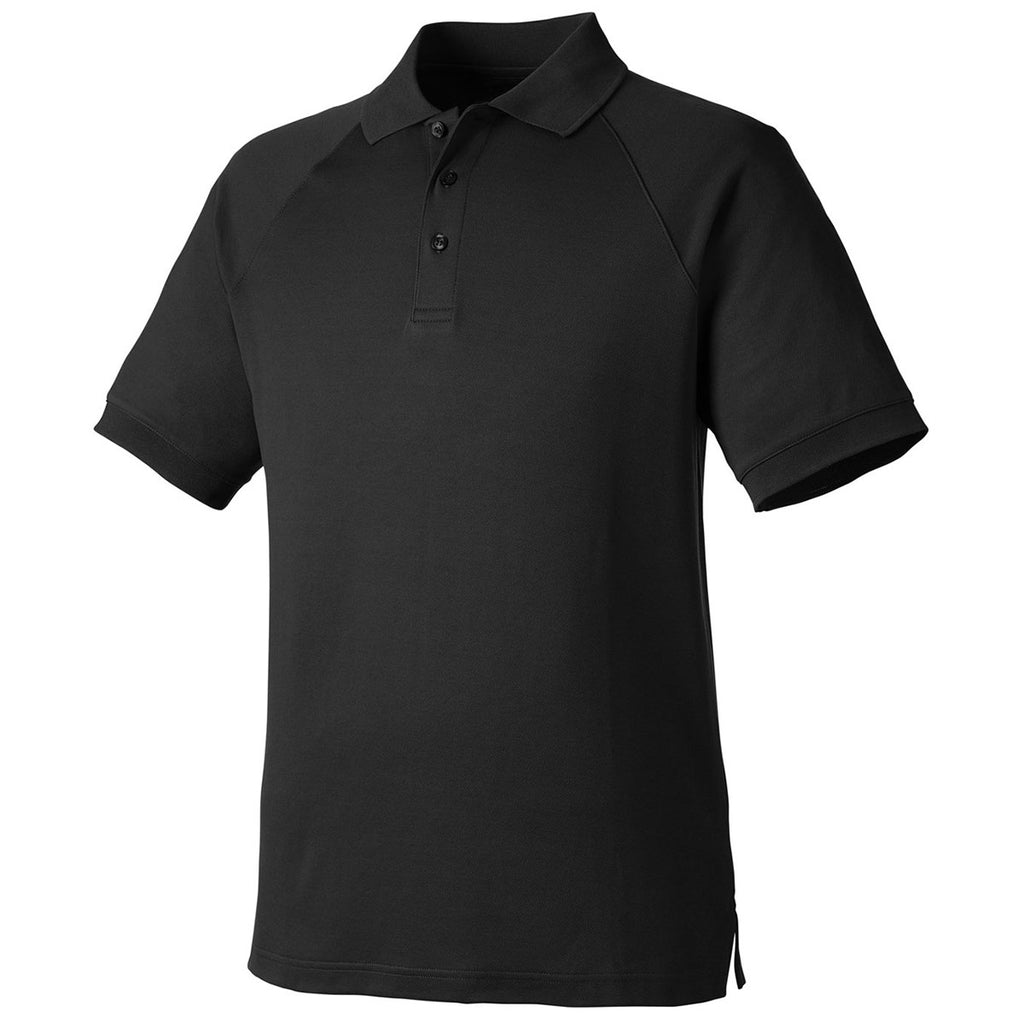 Harriton Men's Black Charge Snag and Soil Protect Polo