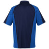 Harriton Men's Dark Navy/ True Royal/ Dark Charcoal Advantage Snag Protection Plus Colorblock Polo