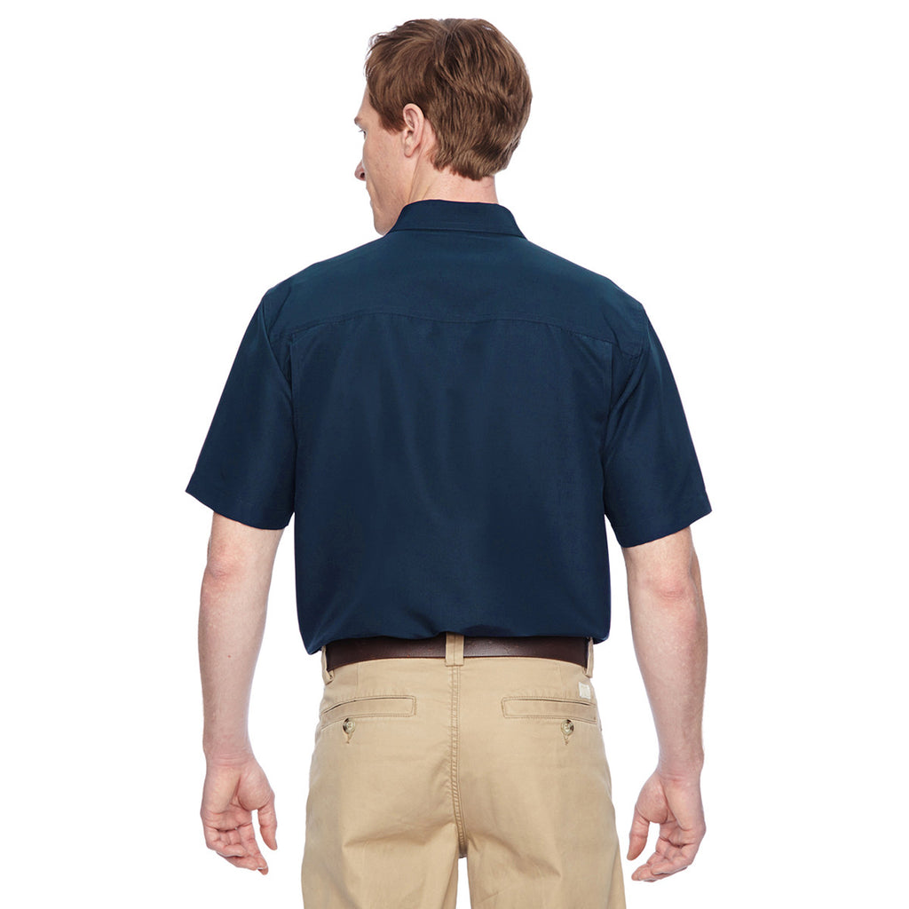 Harriton Men's Navy Key West Short-Sleeve Performance Staff Shirt