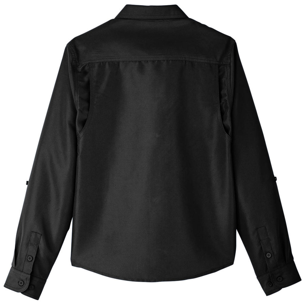 Harriton Women's Black Key West Long-Sleeve Performance Staff Shirt