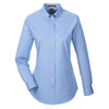 Harriton Women's Industry Blue Foundation 100% Cotton Long-Sleeve Twill Shirt with Teflon