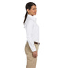 Harriton Women's White Long-Sleeve Oxford with Stain-Release