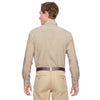 Harriton Men's Khaki Paradise Long-Sleeve Performance Shirt