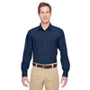 Harriton Men's Navy Paradise Long-Sleeve Performance Shirt