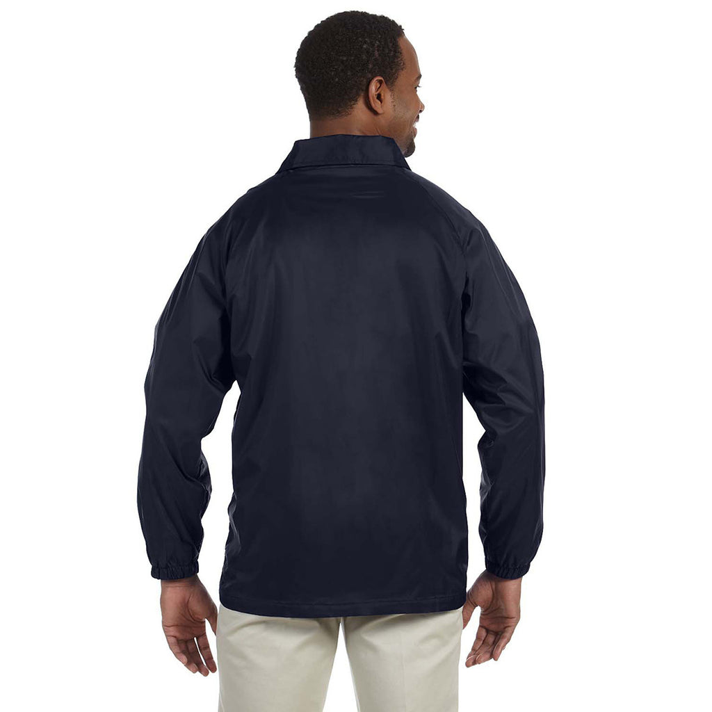 Harriton Men's Navy Nylon Staff Jacket