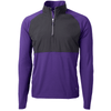 Cutter & Buck Men's College Purple/Black Adapt Eco Knit Hybrid Recycled Quarter Zip