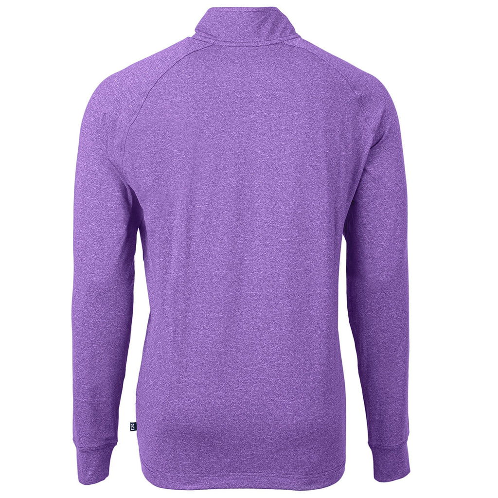 Cutter & Buck Men's College Purple Heather Adapt Eco Knit Heather Quarter Zip