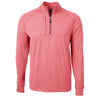 Cutter & Buck Men's Cardinal Red Heather Adapt Eco Knit Heather Quarter Zip