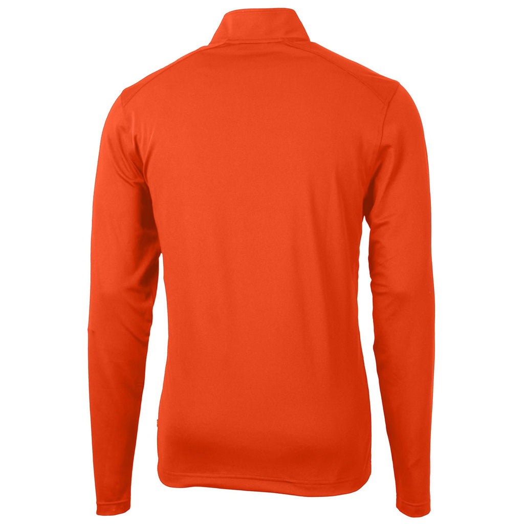 Cutter & Buck Men's College Orange Virtue Eco Pique Recycled Quarter Zip Pullover