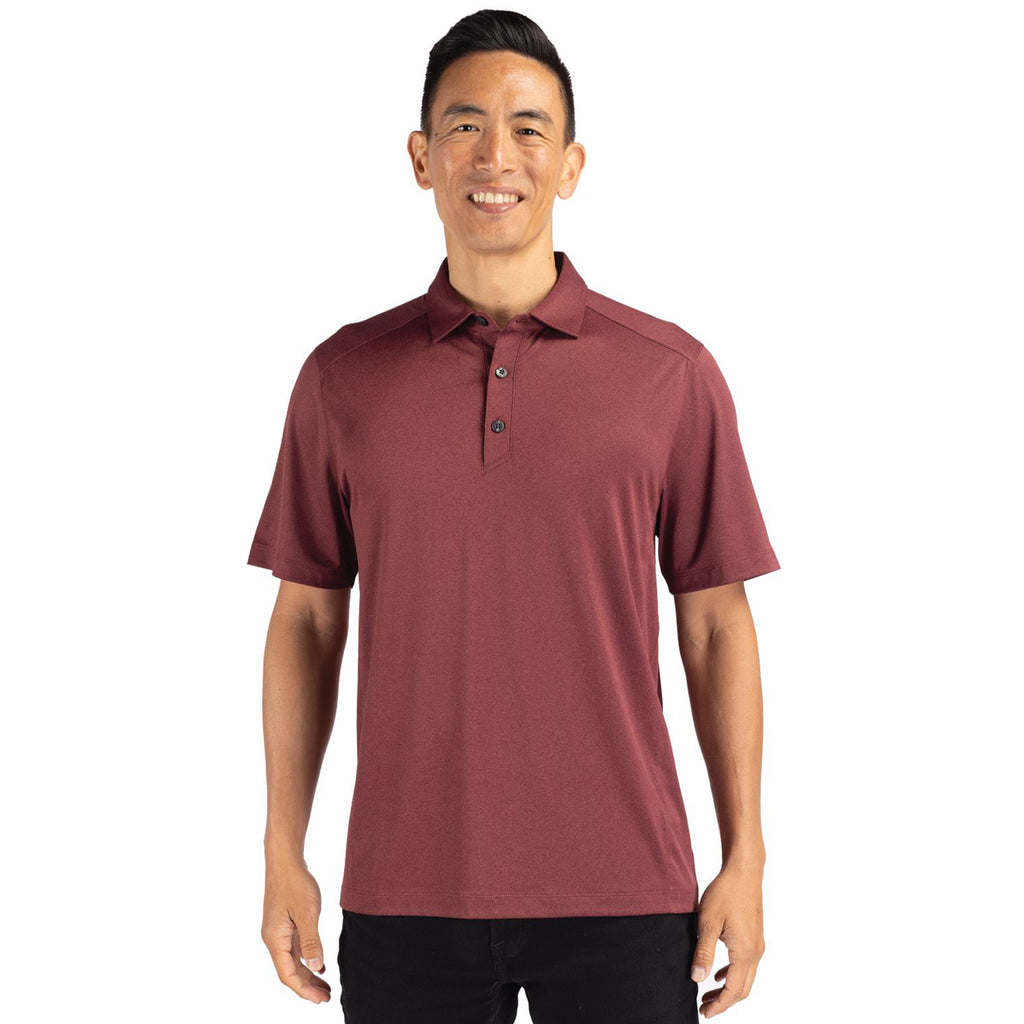 Cutter & Buck Men's Dark Bordeaux Heather Forge Eco Stretch Recycled Polo