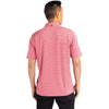 Cutter & Buck Men's Cardinal Red Heather Forge Eco Heather Stripe Stretch Recycled Polo