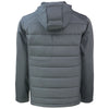 Cutter & Buck Men's Elemental Grey Evoke Hybrid Eco Softshell Recycled Full Zip Hooded Jacket