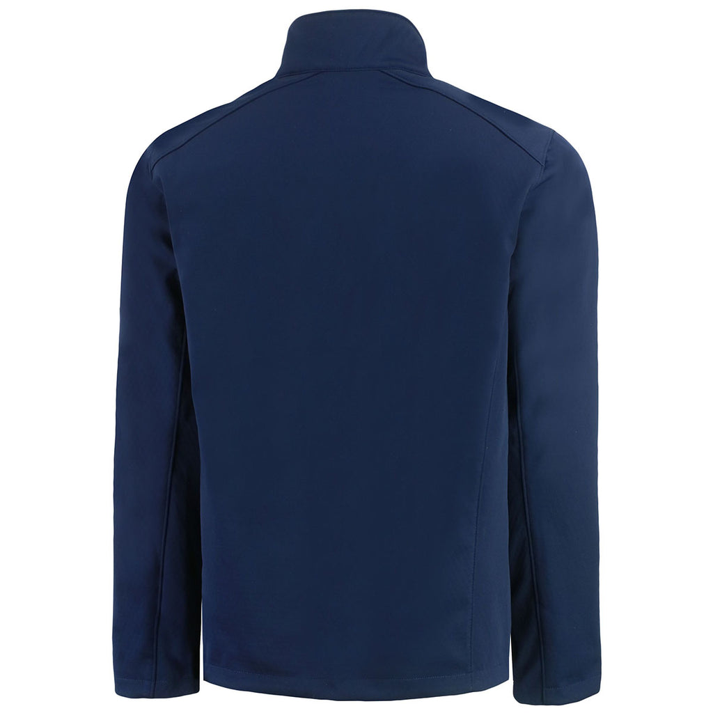 Cutter & Buck Men's Navy Blue Evoke Eco Softshell Recycled Full Zip Jacket