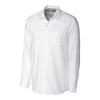 Cutter & Buck Men's White L/S Tailored Fit Spread Nailshead Dress Shirt