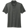 Mercer+Mettle Men's Anchor Grey Heather Stretch Pique Full-Button Polo