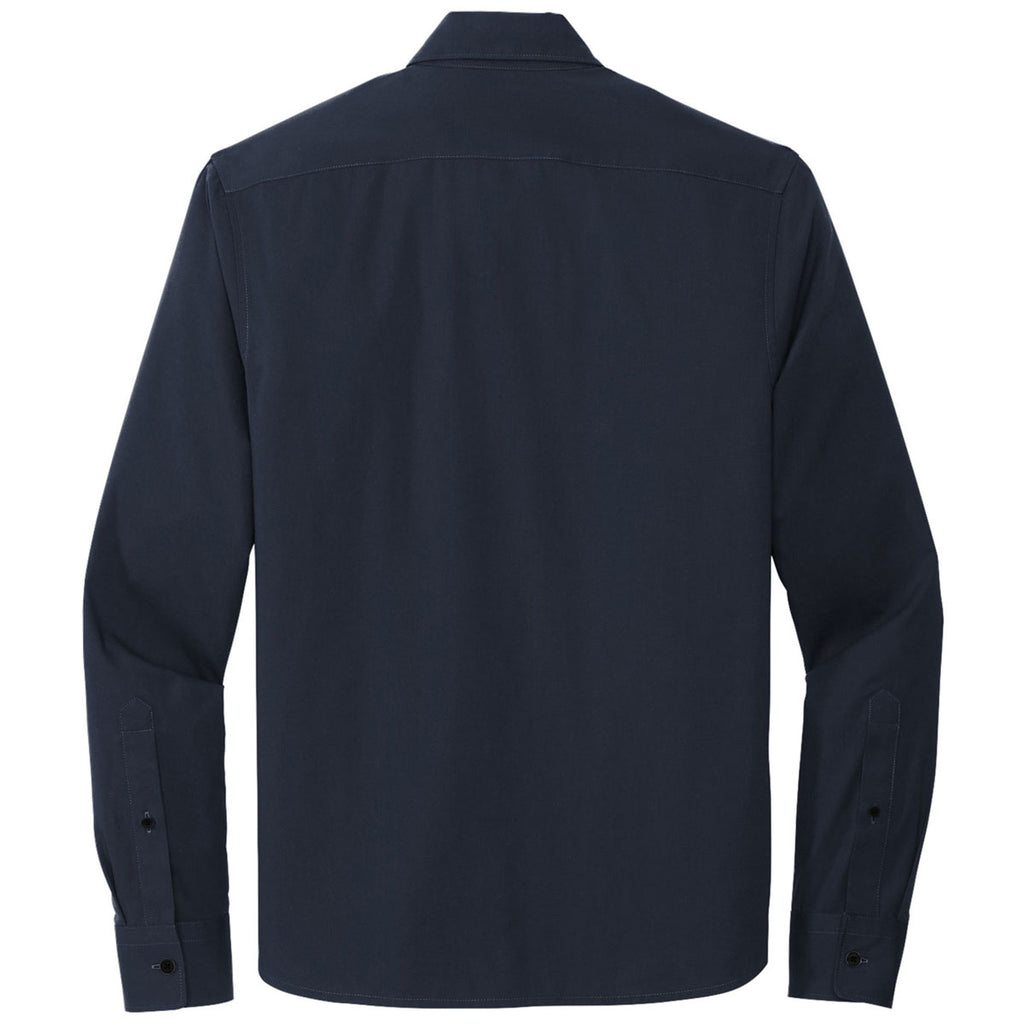 Mercer+Mettle Men's Night Navy Long Sleeve Stretch Woven Shirt