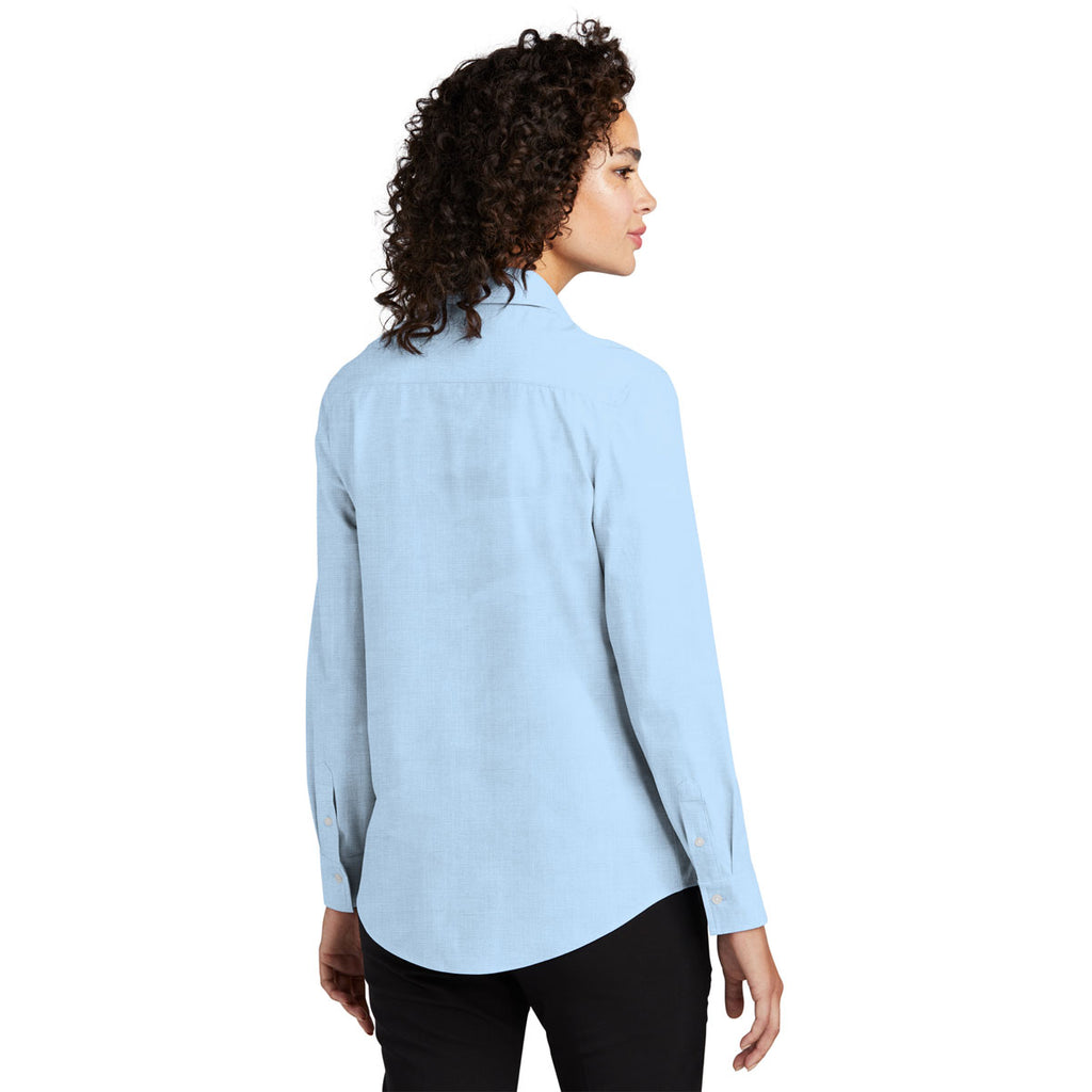 Mercer+Mettle Women's Air Blue End On End Long Sleeve Stretch Woven Shirt