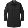 Mercer+Mettle Women's Deep Black Long Sleeve Twill Overshirt