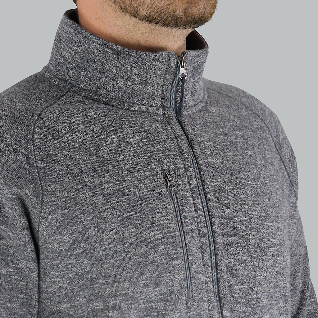 MerchPerks Zusa Men's Light Grey Heather Midtown Full Zip