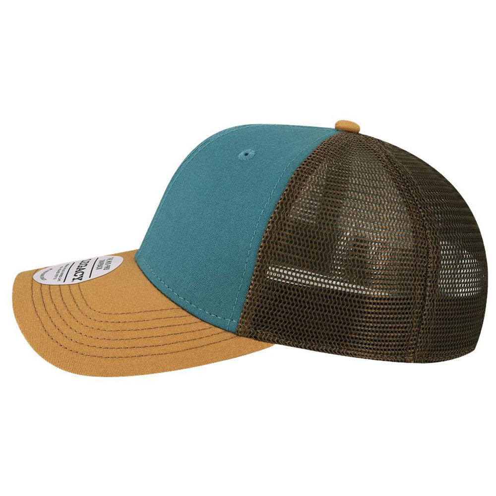 Legacy Marine/Camel/Brown Mid-Pro Snapback Trucker Cap